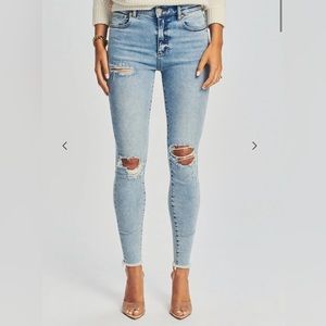 Agolde light blue wash denims